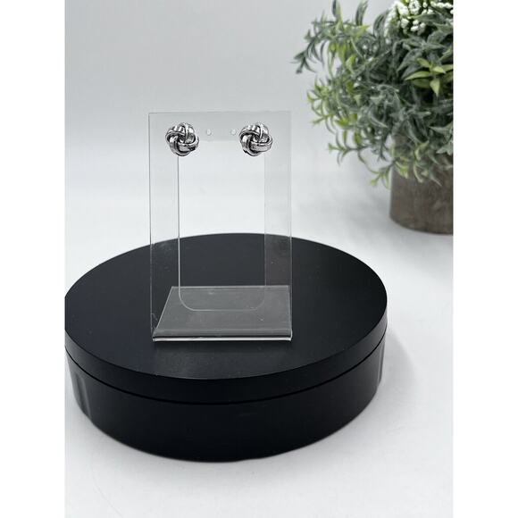 Sterling Silver Dainty Love Knot Post Stud Earring 925 Backs - Picture 14 of 15